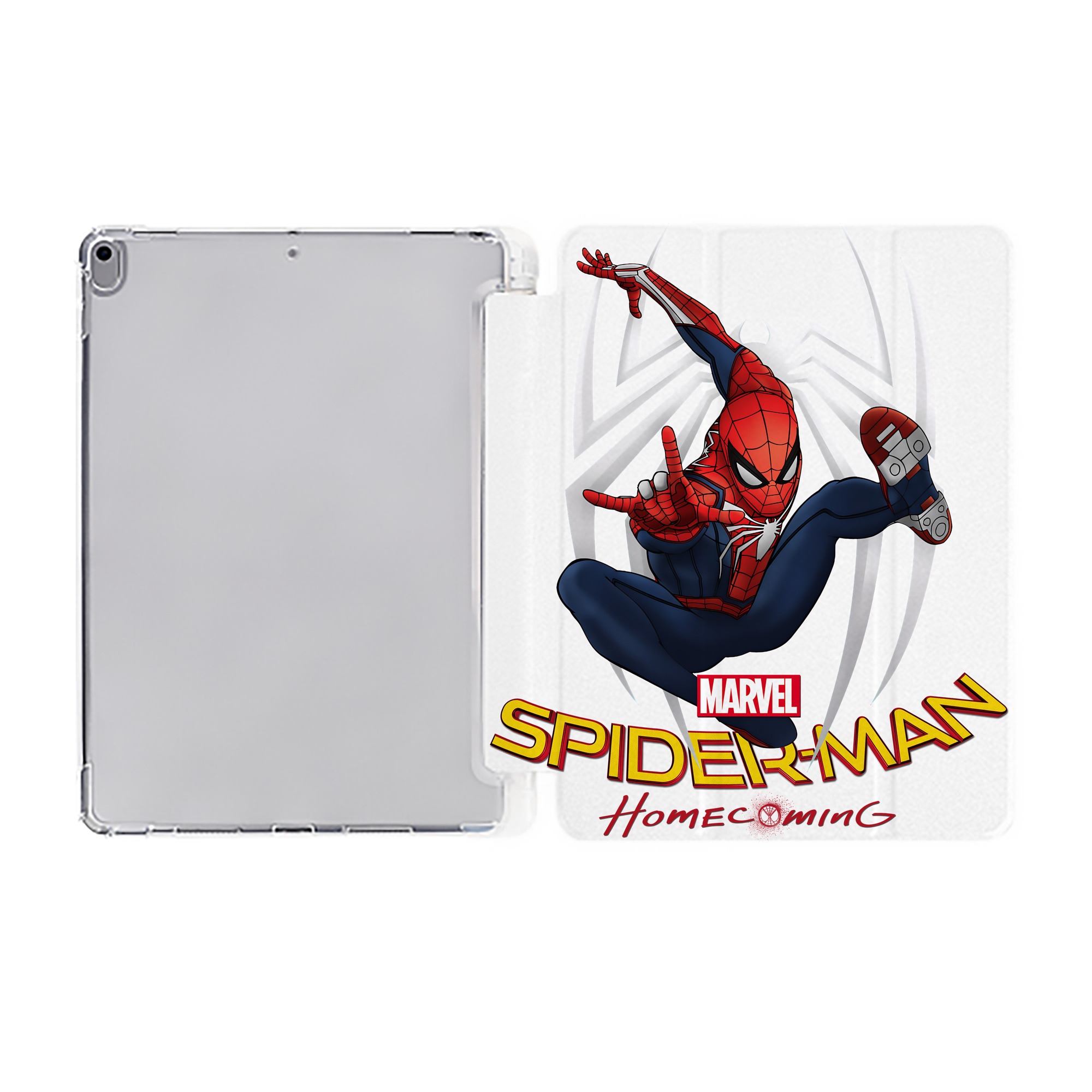 （画像用） Spider Man スパイダーマン IPad ケース ペン収納付き 三つ折りスタンド PUレザー×シリコン 対応機種9.5/10.5/10.9インチ
